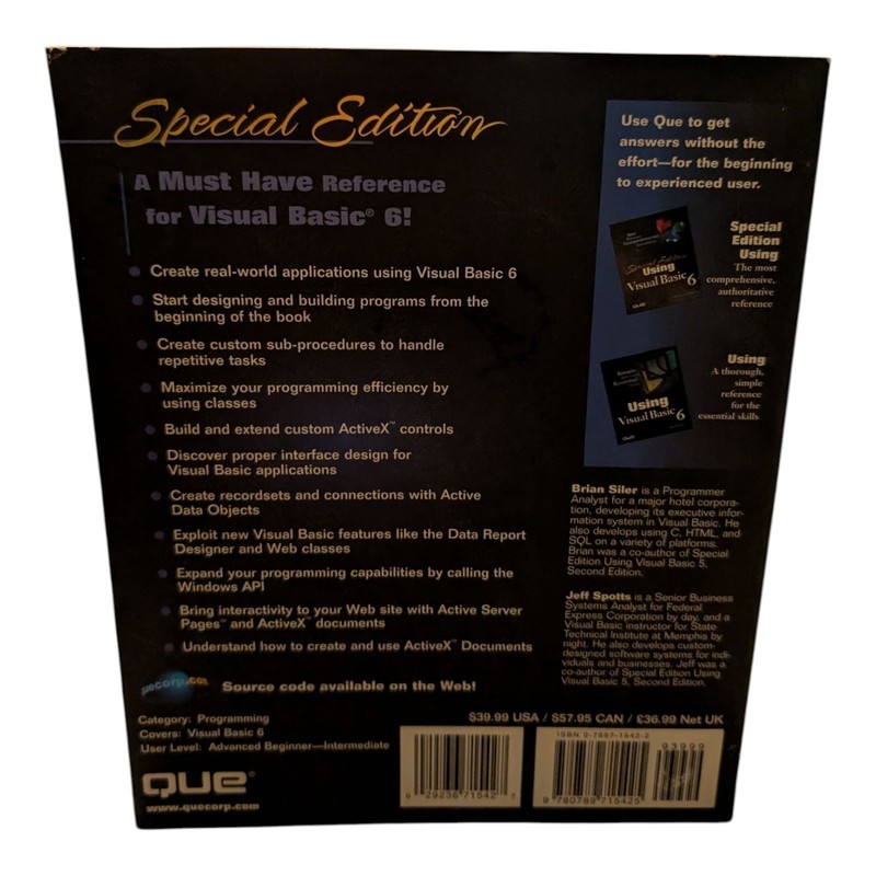 Using Visual Basic 6: Special Edition Paperback Jeff Spotts Vintage New gallery