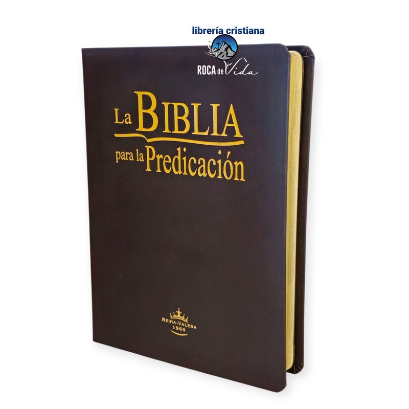 Biblia para la Predicación Pastoral Grande RVR,1960 imitación piel café oscuro