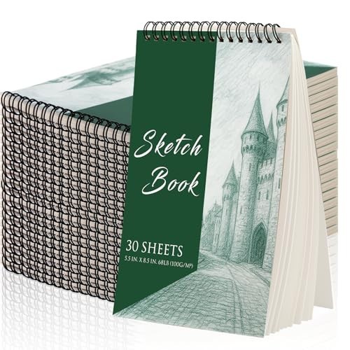 20 Pack Mini Sketchbooks 5.5"x8.5" Top Spiral Bound Blank Pads for Kids, 30 Shee gallery