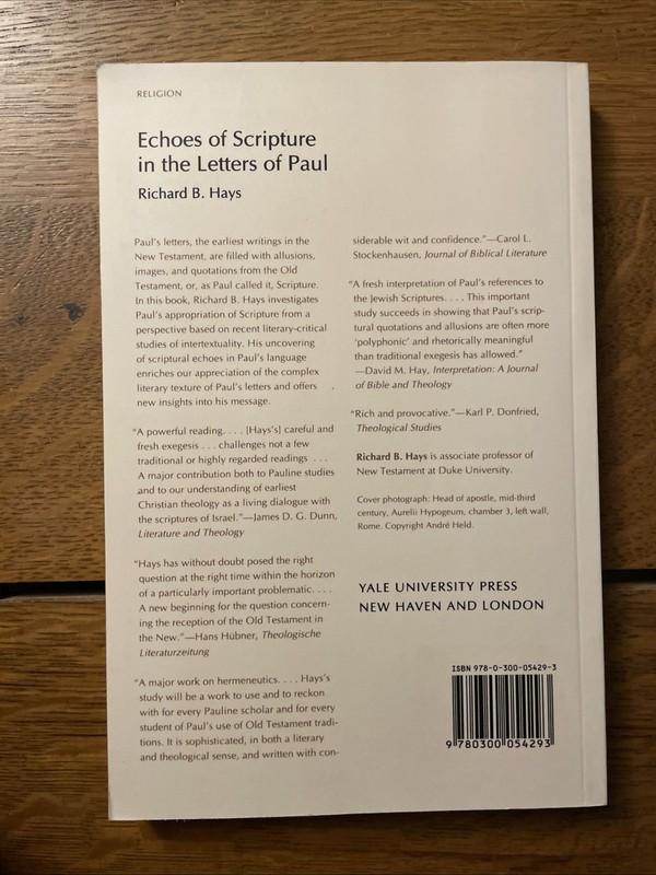 Richard B Hays: Echoes Of Scripture In The Letters Of Paul Tr Pbk Yale 1989 gallery