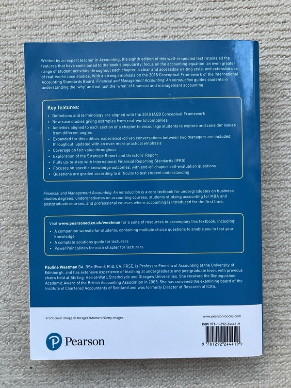 Financial And Management Accounting An Introduction Pauline Weetman Textbook gallery