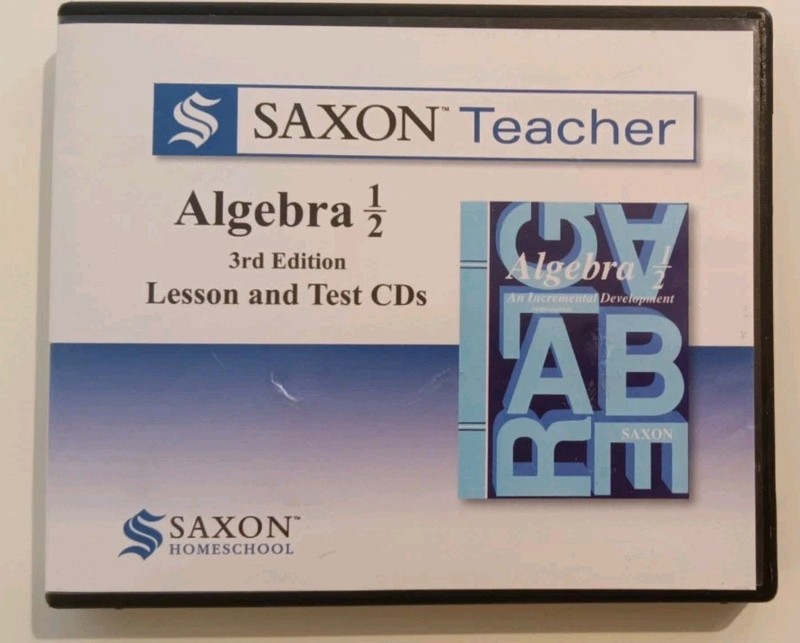 Saxon Teacher Algebra 1/2 3rd Ed. Lesson Test CD-ROM Set Pre-Algebra Homeschool