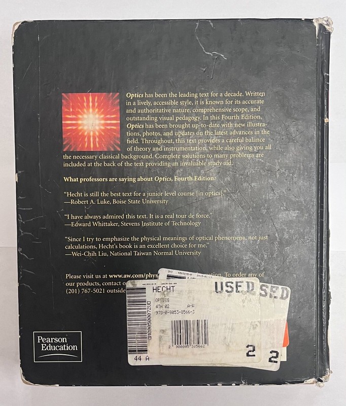 Optics by Eugene Hecht (2001, Hardcover) gallery