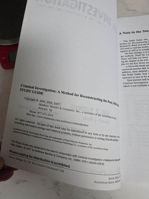 Criminal Investigation A Method For Reconstructing The Past Study Guide... gallery
