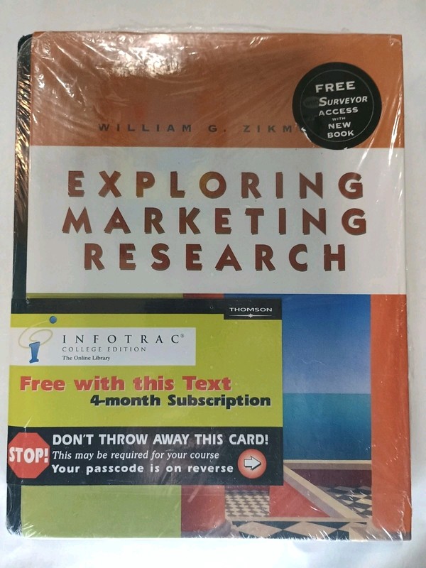 Exploring Marketing Research Hardcover William G. Zikmund Brand New